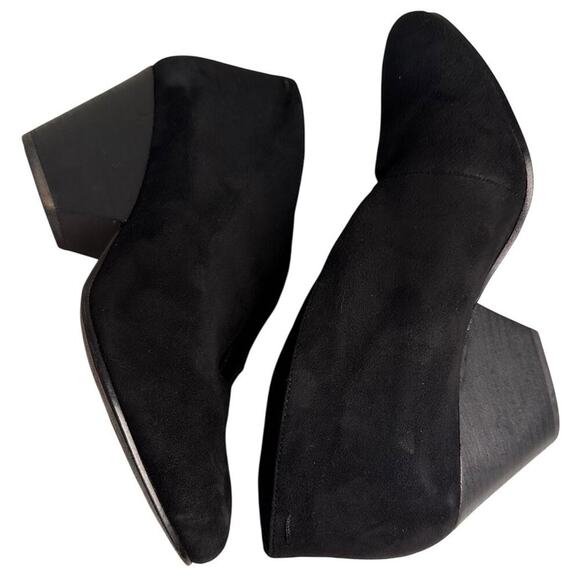 Eileen Fisher Inman Ankle Boots Black Suede Leather Women Sz 8 Career Witchy - Picture 3 of 16